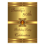 50th Birthday Party Gold on Gold Custom Invite