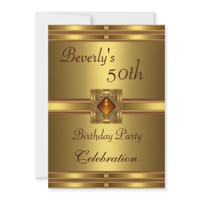 Invitation 50th Birthday Gold on Gold (10-pack)