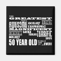 50th Birthday Party Greatest Fifty Year Old Fridge Magnets