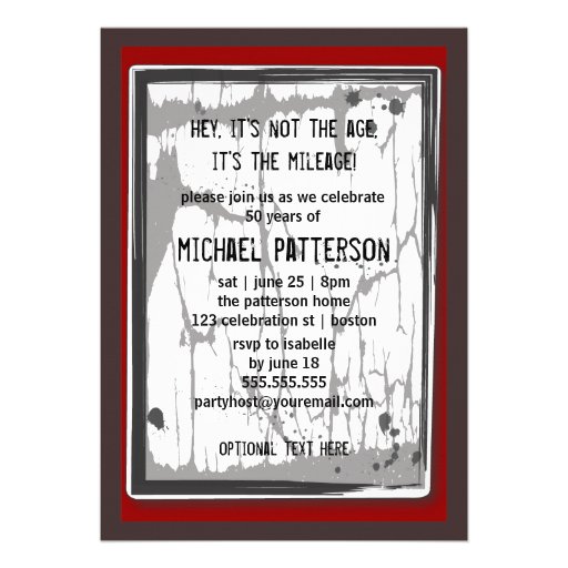 50th Birthday Party Grungy Speed Limit Sign Personalized Invitation