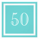 50th Birthday Party Invitation - Aqua invitations