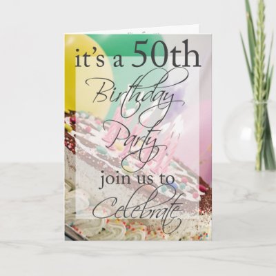 Birthday Party Invitations Free on Birthday Party Invitation Card  Festive 50th Birthday Party Invitation