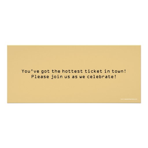 50th Birthday Party Invitation Goldtone Ticket