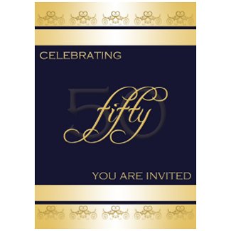 50th Birthday Party Invitations on 50th Birthday Party Invitation In Blue Invitation