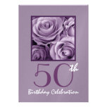 50th Birthday Party Invitation Lilac Purple Roses invitations