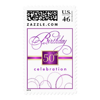 50th Birthday Party Invitation Personalized Stamps