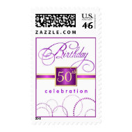 50th Birthday Party Invitation Personalized Stamps stamp