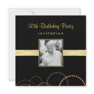 50th Birthday Party Invitation - Photo Optional invitation