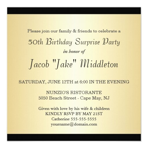 50th Birthday Party Invitation - Photo Optional
