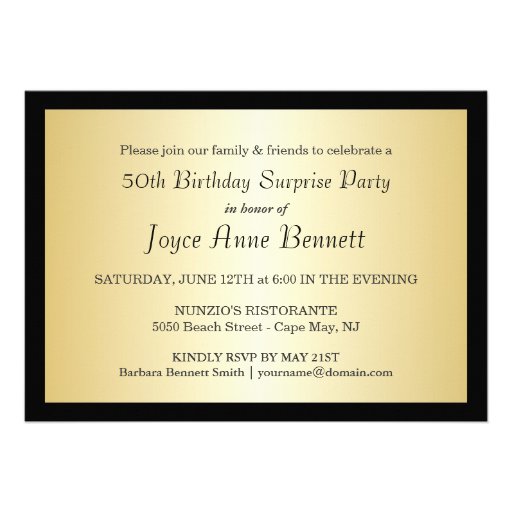 50th Birthday Party Invitation - Photo Optional