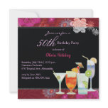 50th Birthday Party Invitation:Tropical Cocktails