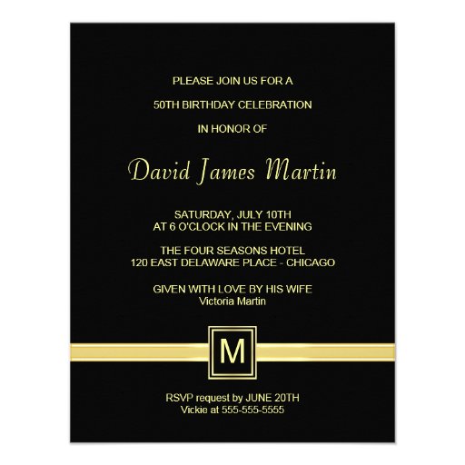 50th Birthday Party Invitations - Contemporary