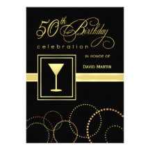 50th Birthday Party Invitations - Contemporary