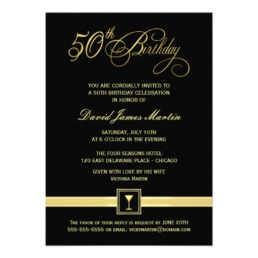 50th Birthday Party Invitations - Contemporary