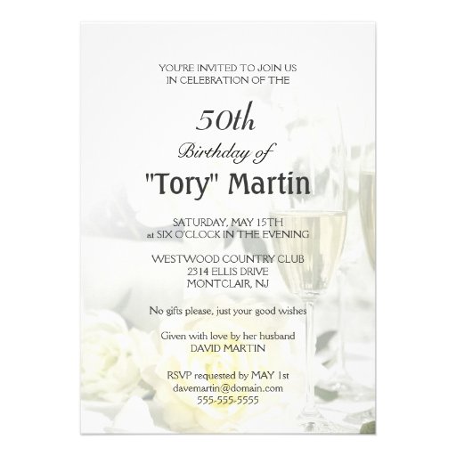 50th Birthday Party Invitations - For Her