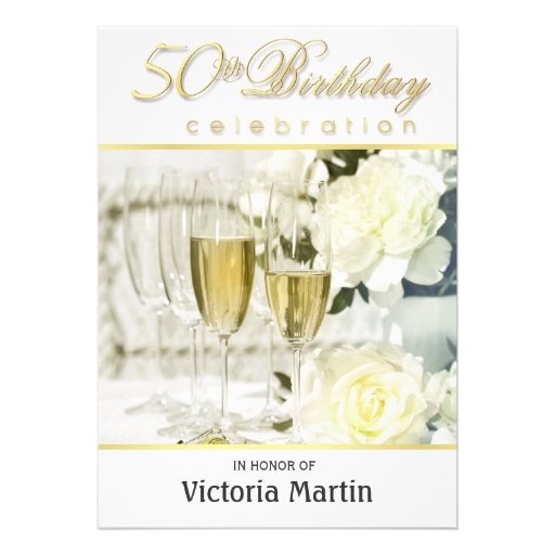 50th Birthday Party Invitations - For Her