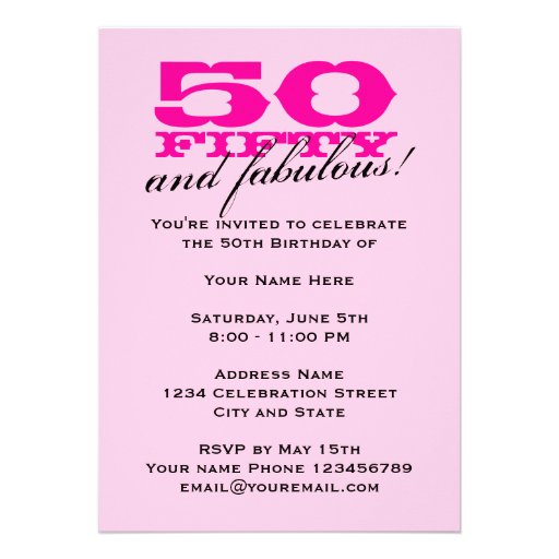 50th Birthday Party invitations for women
