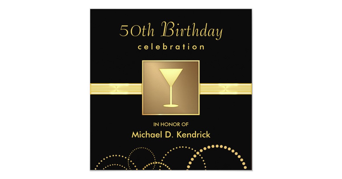 50th birthday party invitations formal black gold zazzle 50th anniversary invitations