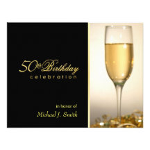 50th Birthday Party Invitations - Manly Monogram