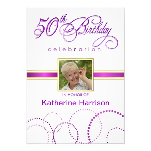 50th Birthday Party Invitations - with Monogram
