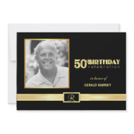 50th Birthday Party Invitations with Photo invitation
