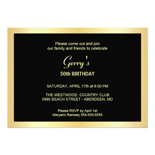 50th Birthday Party Invitations with Photo