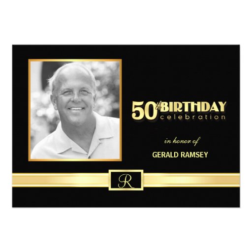 50th Birthday Party Invitations with Photo