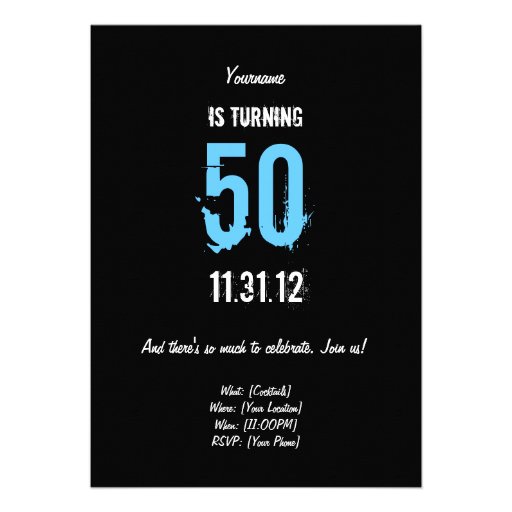 50th Birthday Party Old Man's Invitation