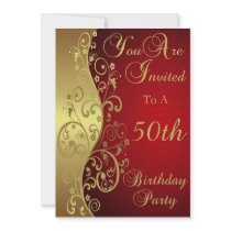 50th Birthday Party Personalized Invitation