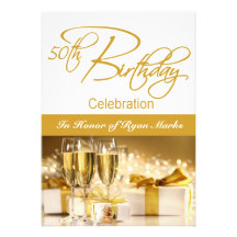 50th Birthday Party Personalized Invitation