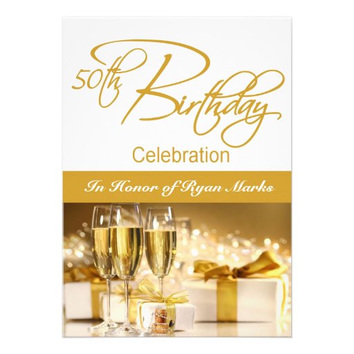 50th Birthday Party Personalized Invitation