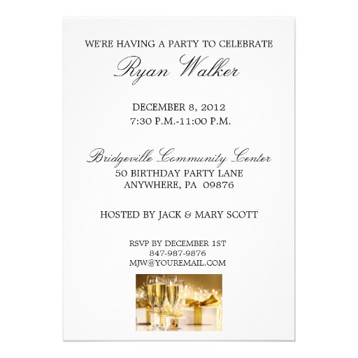 50th Birthday Party Personalized Invitation