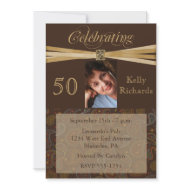 50th Birthday Party Personalized Photo Invitations invitation