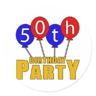 50th Birthday Party Presents sticker