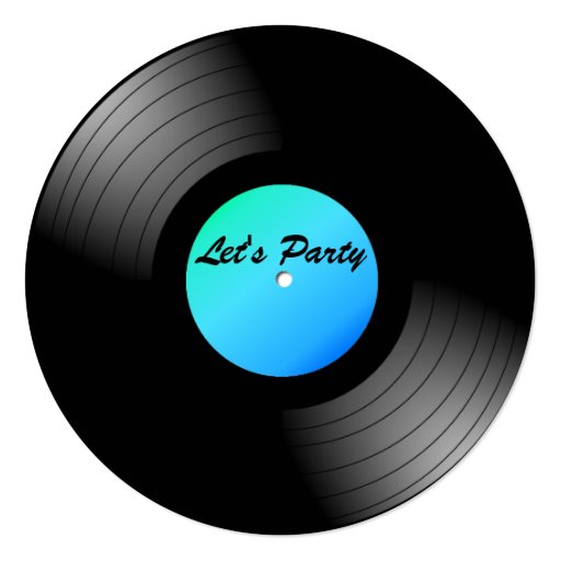 50th Birthday Party Record Invitation