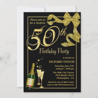 50th Birthday Party - Surprise Party Invitations