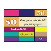 50th Birthday Postcard by DDGrafix 50th Birthday Postcard