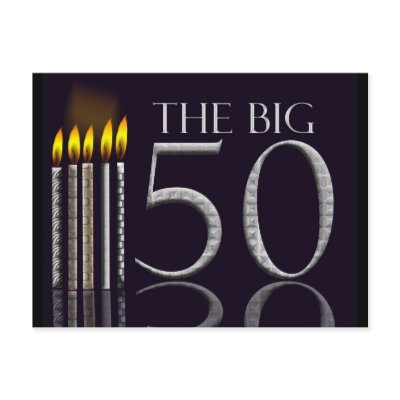 50th Birthday Postcard Invitation - Customized