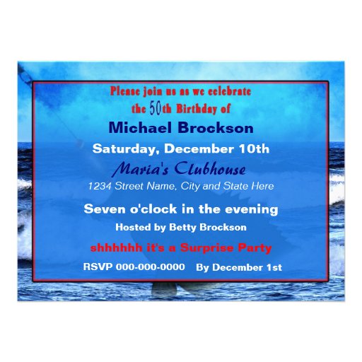 50th Birthday - Reeling in the Big One (Fish) Invitation