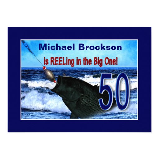 50th Birthday - Reeling in the Big One (Fish) Invitation