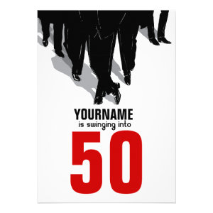 50th Birthday Swingers Rat Pack Party Personalized Invitations