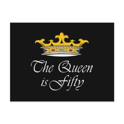 50th birthday The Queen is 50! Post Cards by 50thbirthdaygifts_