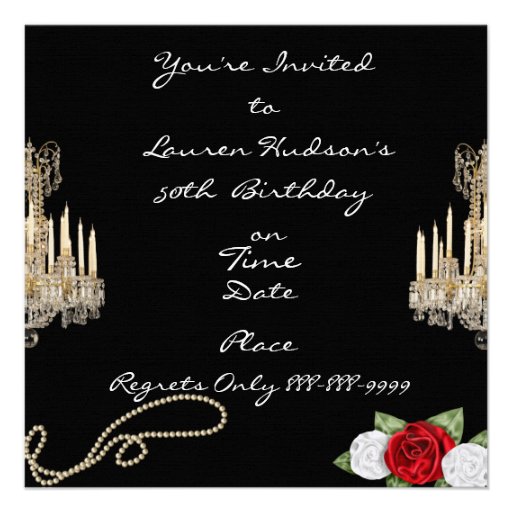 50TH BIRTHDAY VINTAGE BLING  Invitation