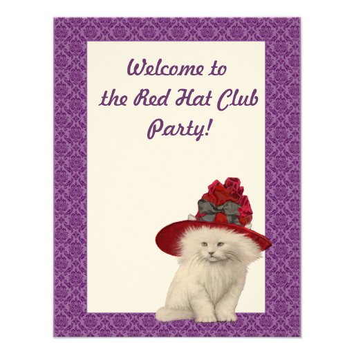 50th Birthday Welcome to the Red Hat Club Party Invite