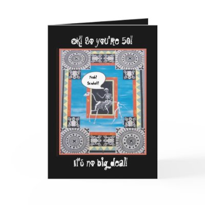 50th Birthday with Skeleton Riding a Horse Card by JaclinArt
