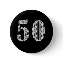 50th Birthday Zebra Print buttons
