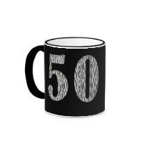 50th Birthday Zebra Print mugs