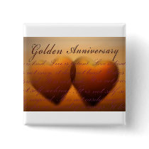 50th Golden Anniversary heart design Pins