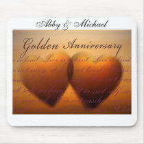 50th Golden Anniversary heart design Mouse Pad
