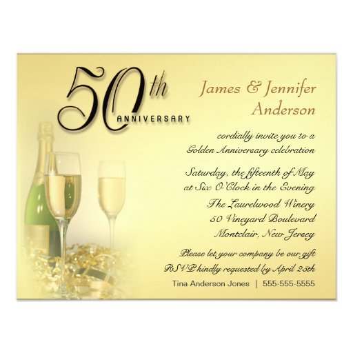 50th Golden Anniversary Party Invitations